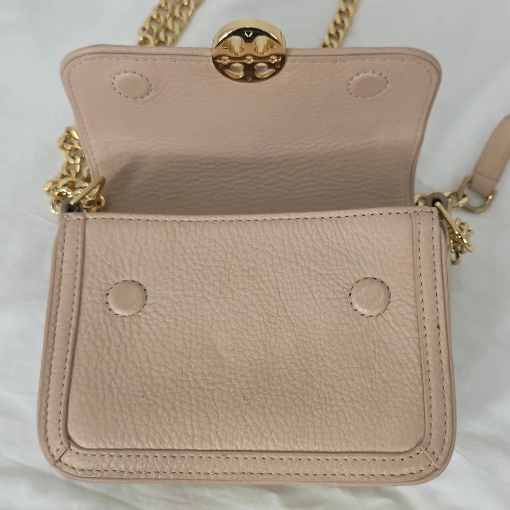 Tory Burch Peach/Gold Leather Duet Chain Shoulder‎ Bag